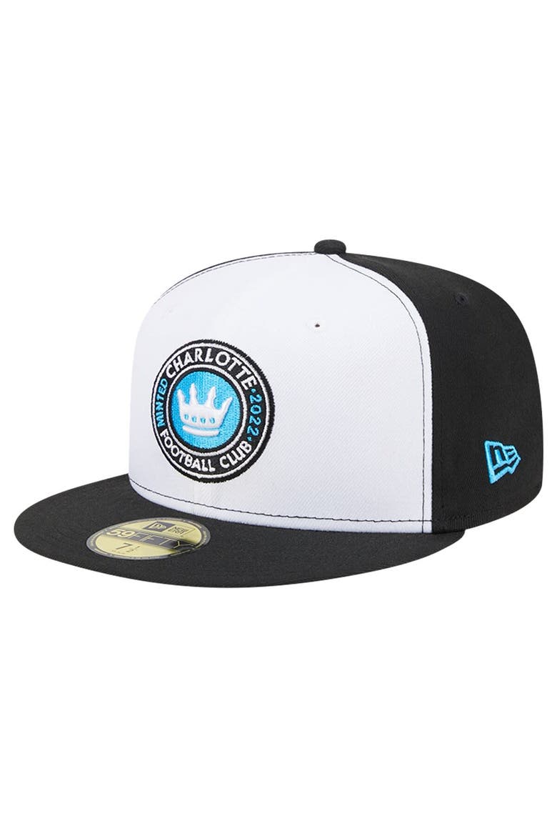 Men's New Era White/Black Charlotte FC 2024 Kick Off Collection 59FIFTY Fitted Hat, Alternate, color, White