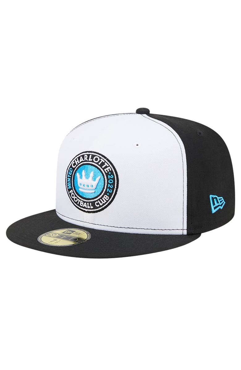 New Era Men's New Era White/Black Charlotte FC 2024 Kick Off Collection 59FIFTY Fitted Hat, Alternate, color,