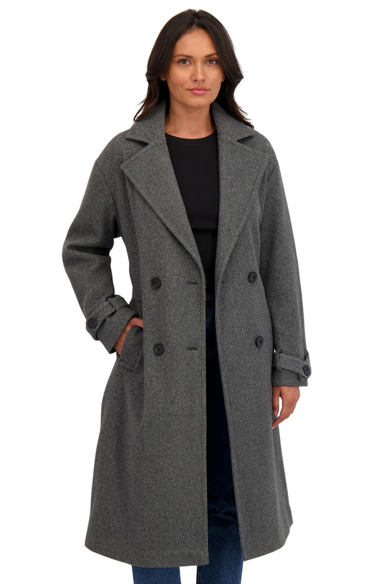 Sebby Wool Oversize Trench Coat, Alternate, color, Charcoal