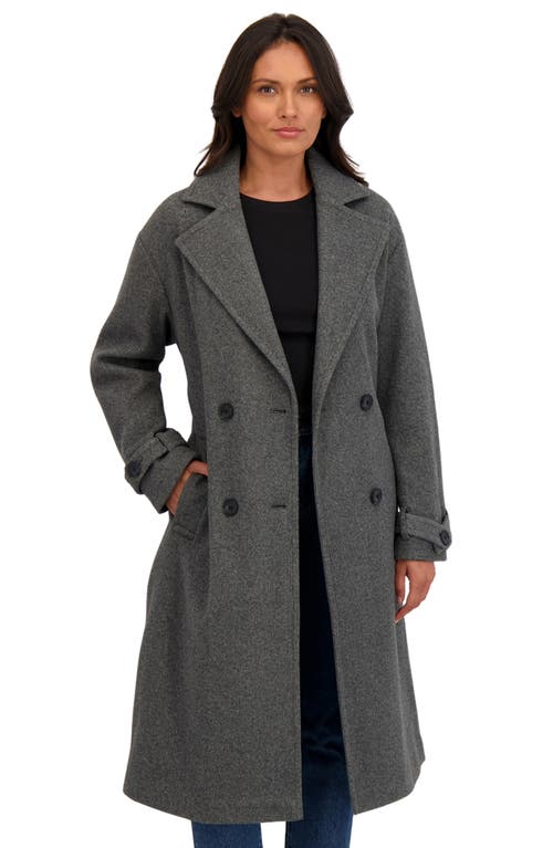 Sebby Wool Oversize Trench Coat In Gray