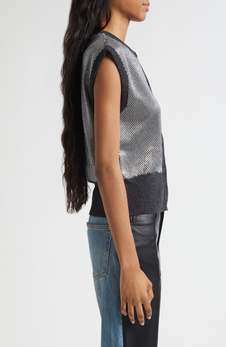 Haikure Kirby Bead Embellished Virgin Wool Sweater Vest, Alternate, color, Anthracite