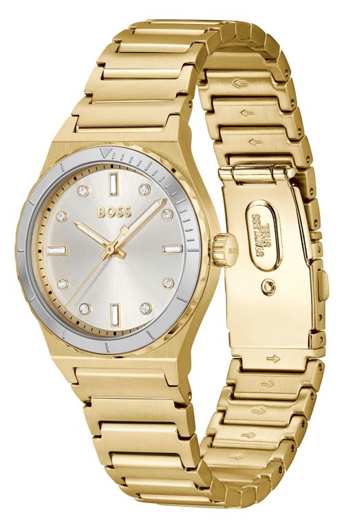 Hugo Boss Women's Candor Sport Quartz Ionic Plated Thin Gold-tone Stainless-steel Watch, 32mm In Gold