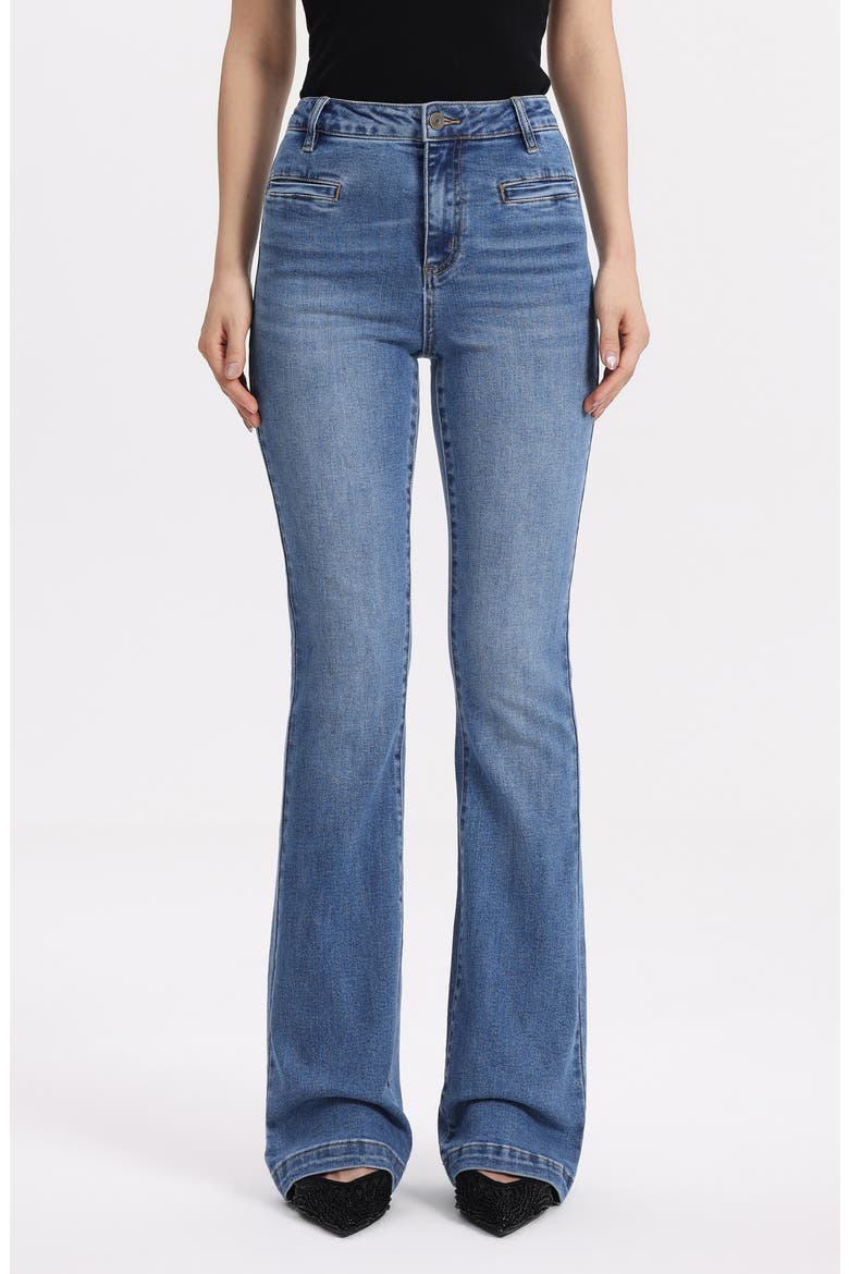 Welt Pocket High Waist Bootcut Jeans, Main, color, NOVA