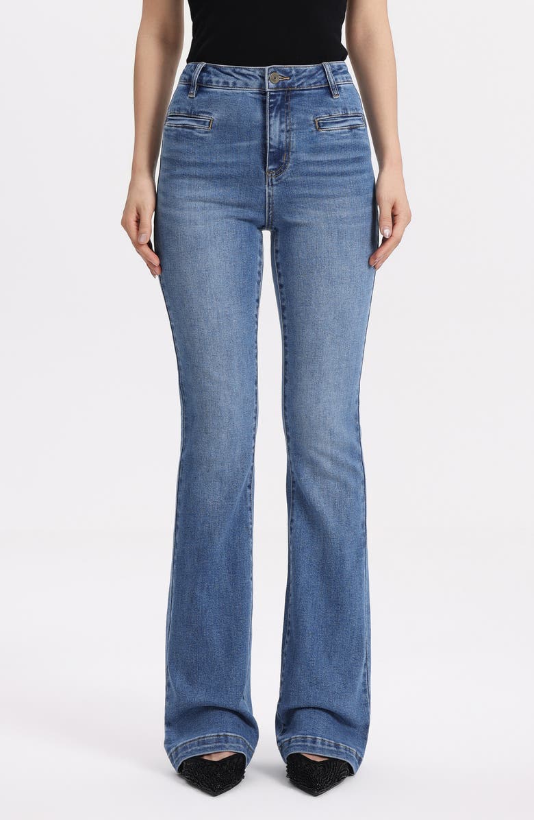 Bayeas Welt Pocket High Waist Bootcut Jeans, Main, color, Nova
