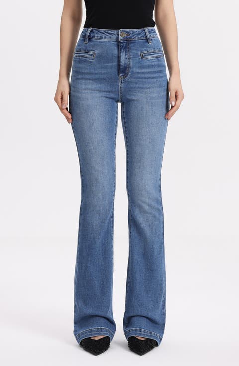 Welt Pocket High Waist Bootcut Jeans (Nova)