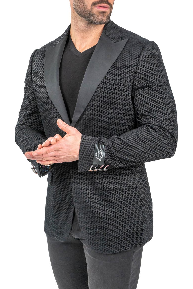 Interrupted Black One-Button Sport Coat, Alternate, color, BLACK