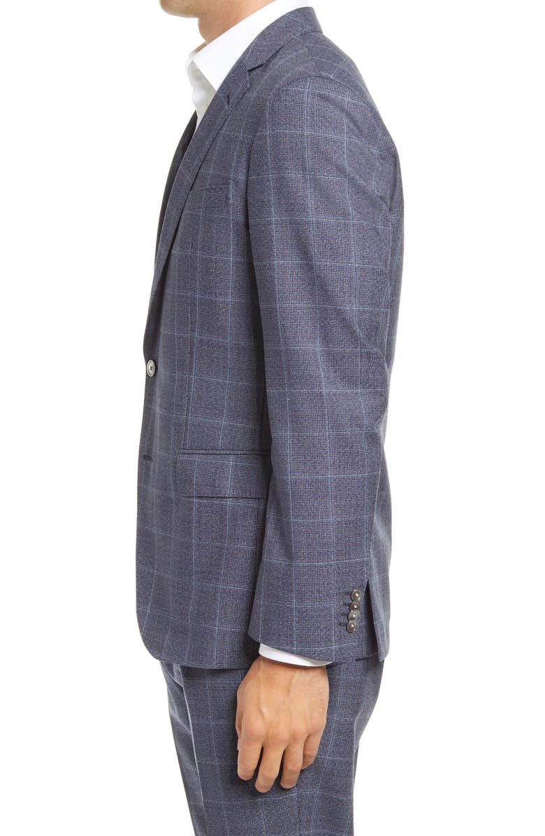 BOSS Hartlay Trim Fit Windowpane Wool Sport Coat, Alternate, color,