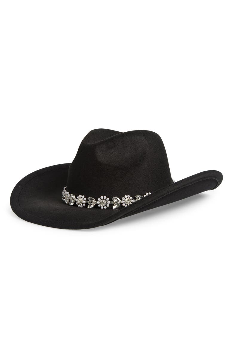 Treasure & Bond Embellished Felt Cowboy Hat, Main, color, 
