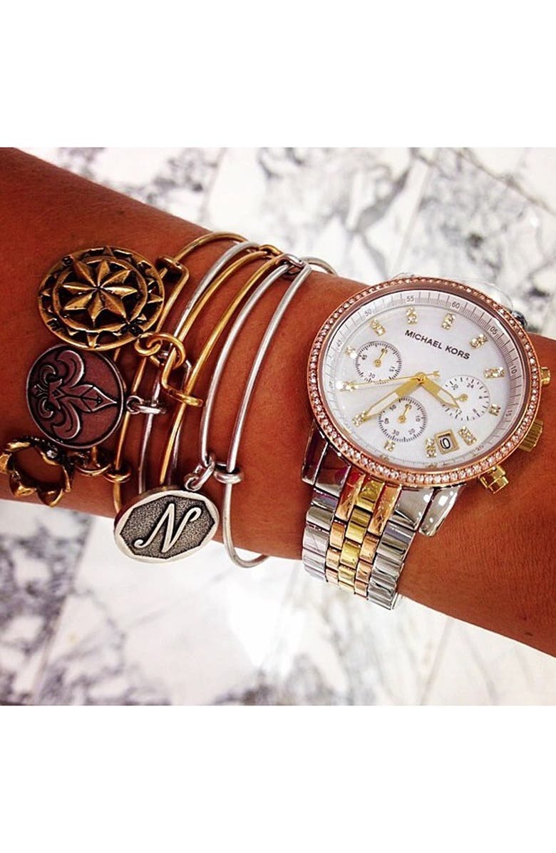 Alex and Ani 'Compass' Expandable Wire Bangle, Alternate, color,