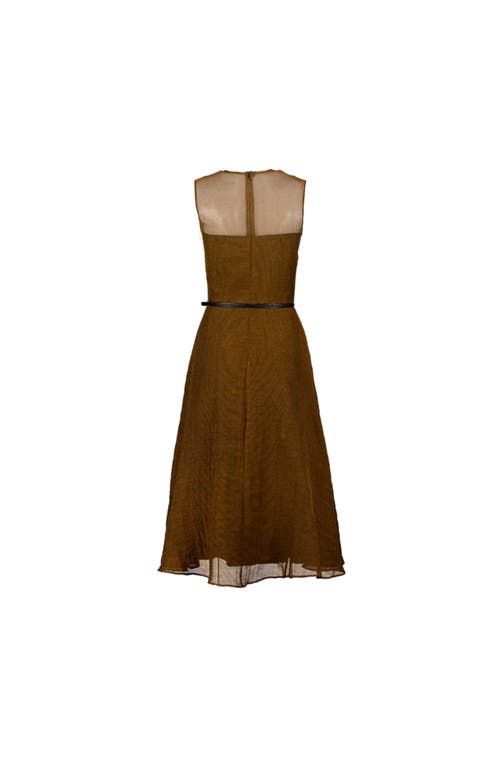 Ivonne Sleeveless A-line Long Dress In Brown