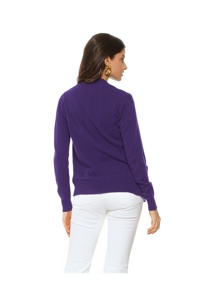Pure Cashmere Zip Cardigan, Alternate, color, Iris Purple