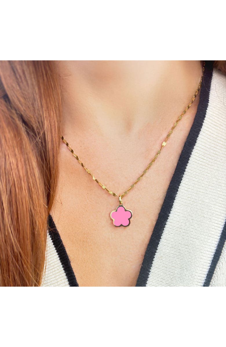 The Lovery Fine Jewelry Bubblegum Pink Flower Charm, Alternate, color, Bubblegum Pink