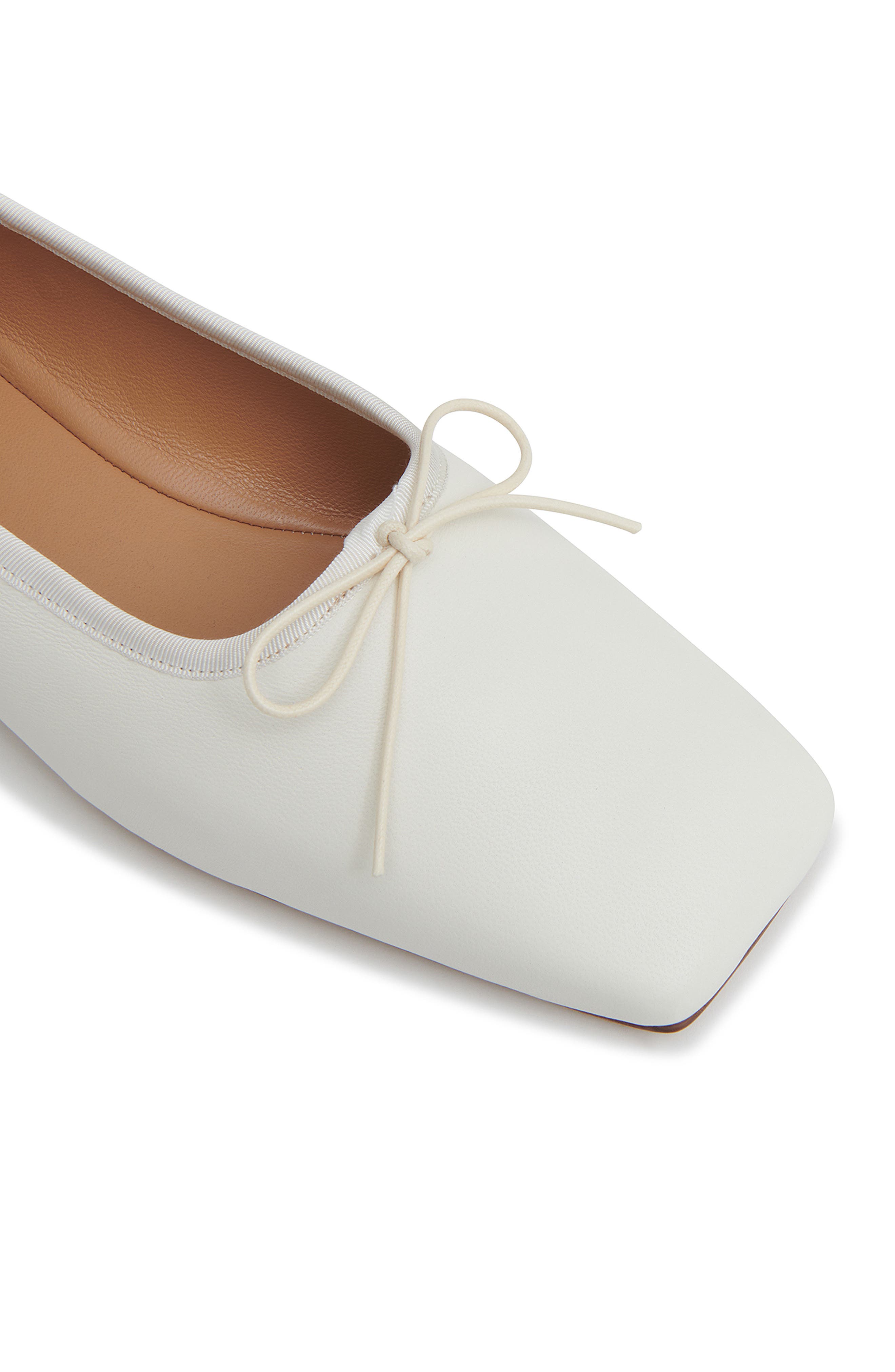 Mansur Gavriel Square Toe Ballerina Flat, Alternate, color, Bianca