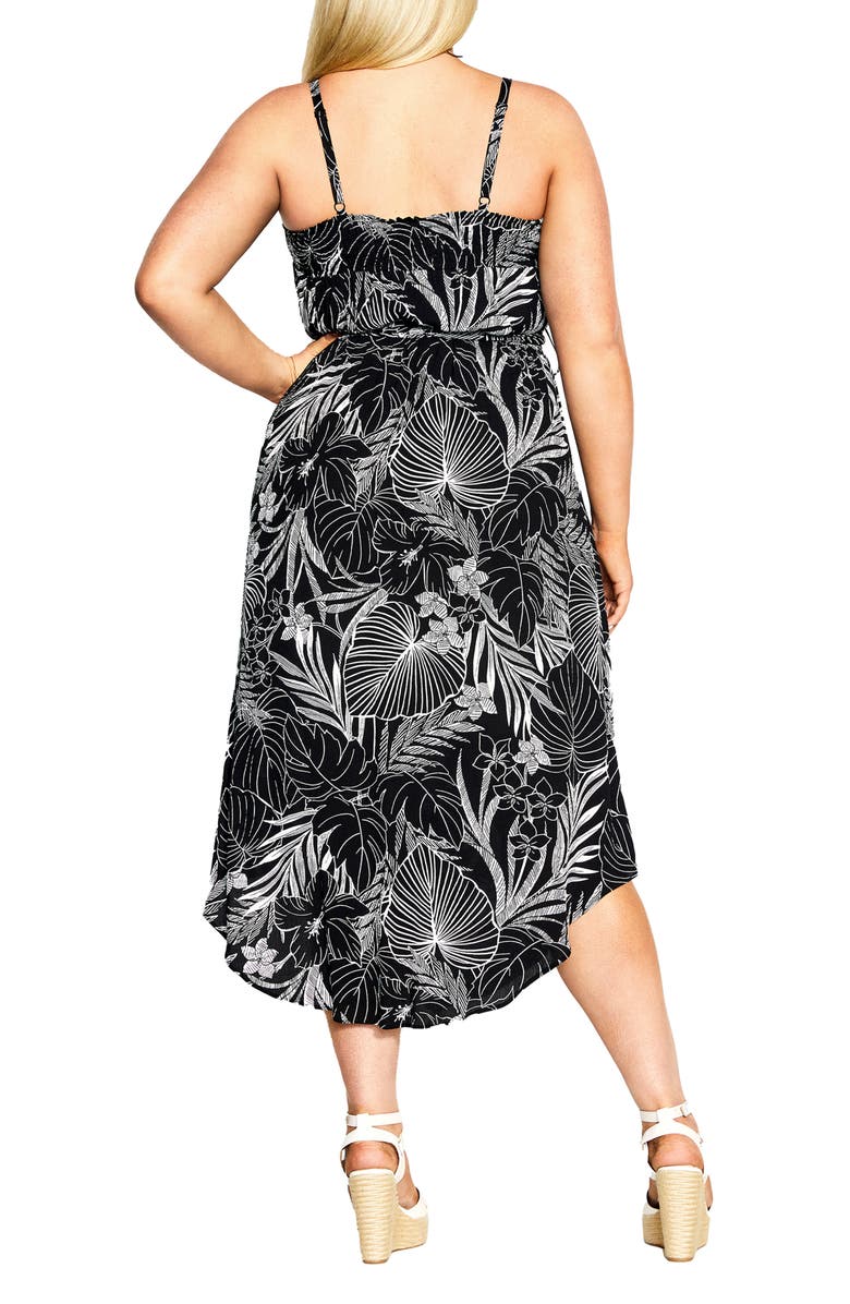 City Chic Tamazin Palm Print Midi Dress, Alternate, color, 