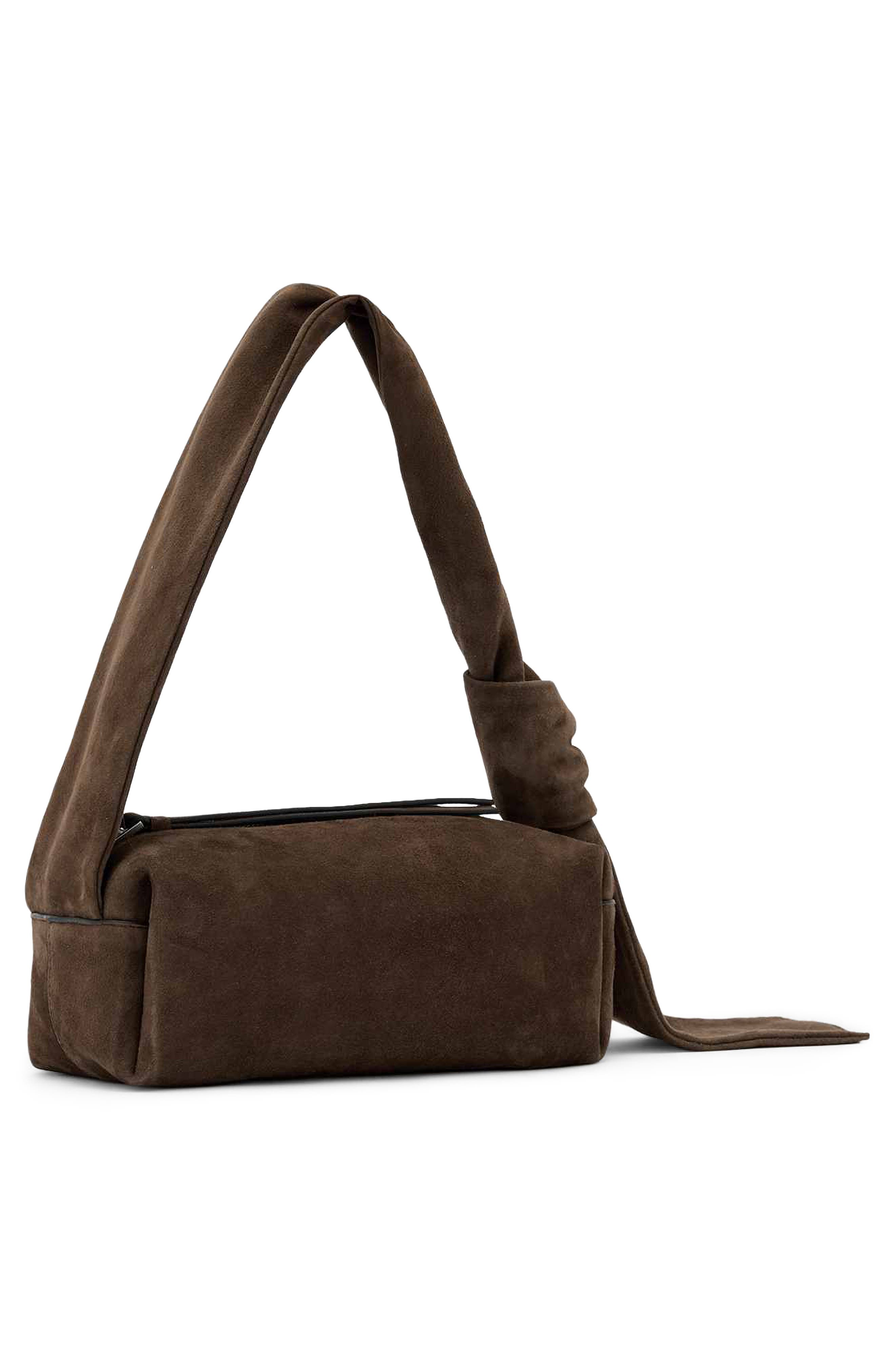 Effie Knot Leather Shoulder Bag, Alternate, color, FANGO BROWN