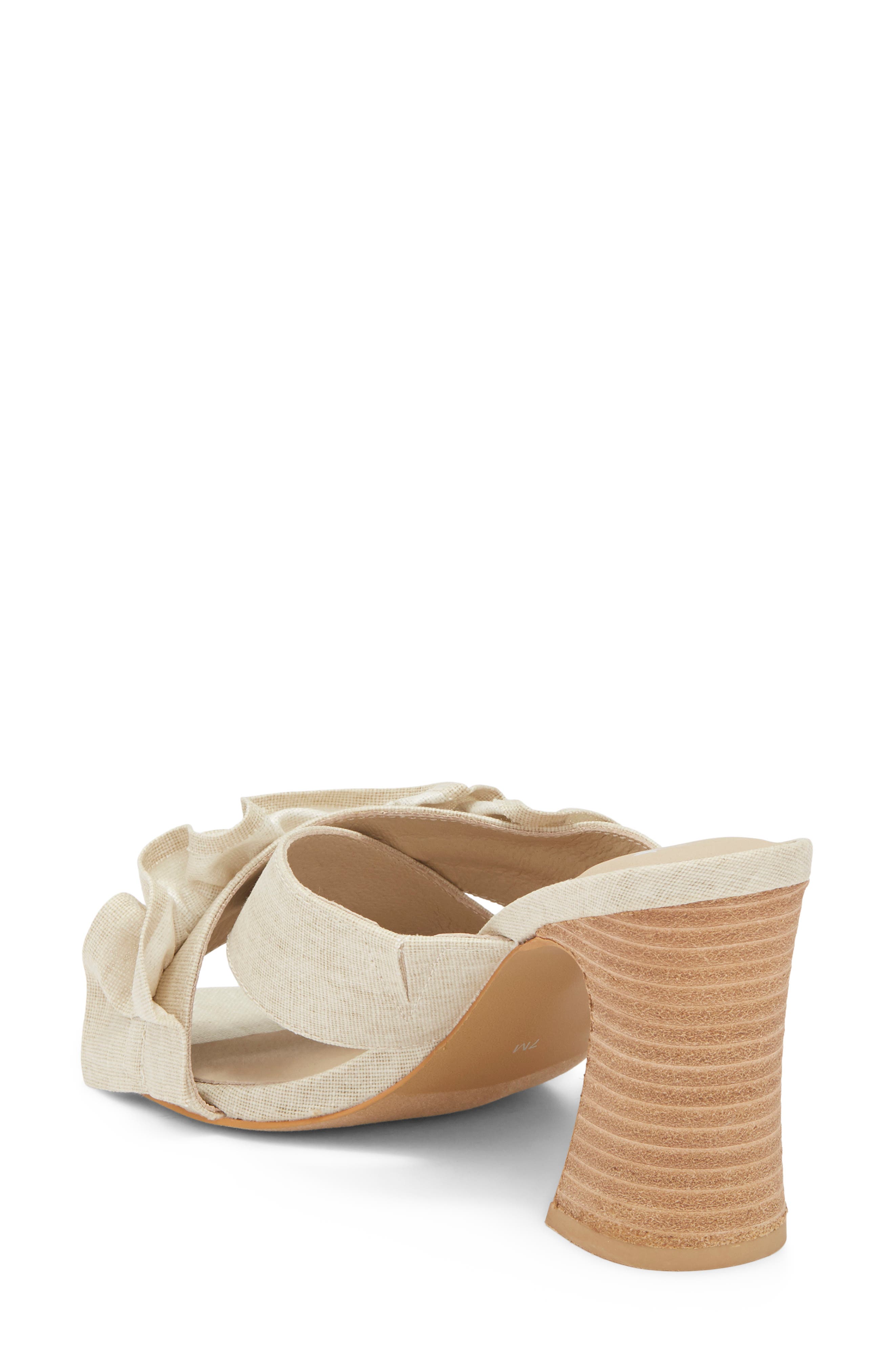 Ruffle Strap Block Heel Mule Sandal, Alternate, color, NATURAL