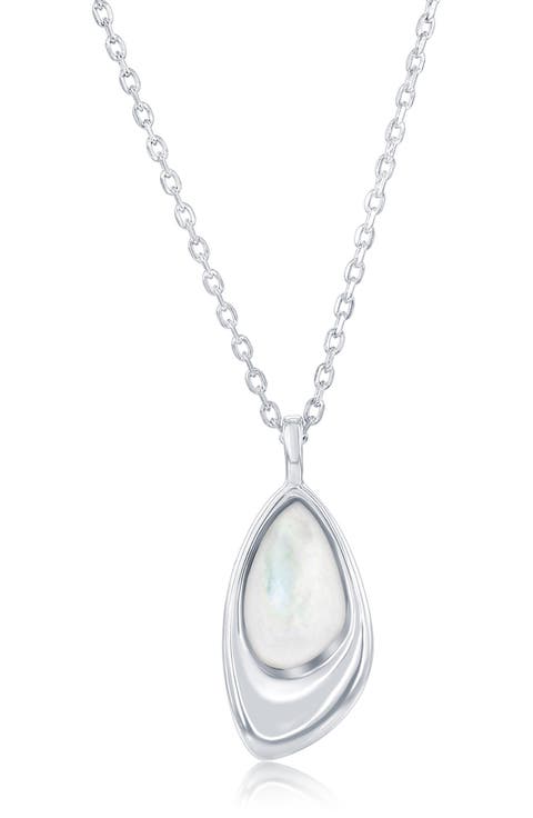 Mother-of-Pearl Geometric Pendant Necklace