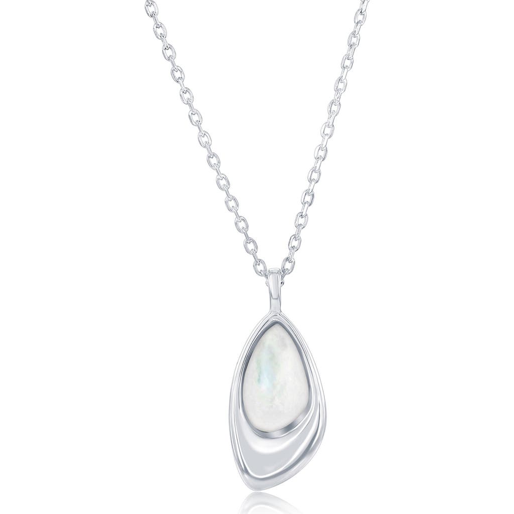 Simona Mother-of-pearl Geometric Pendant Necklace