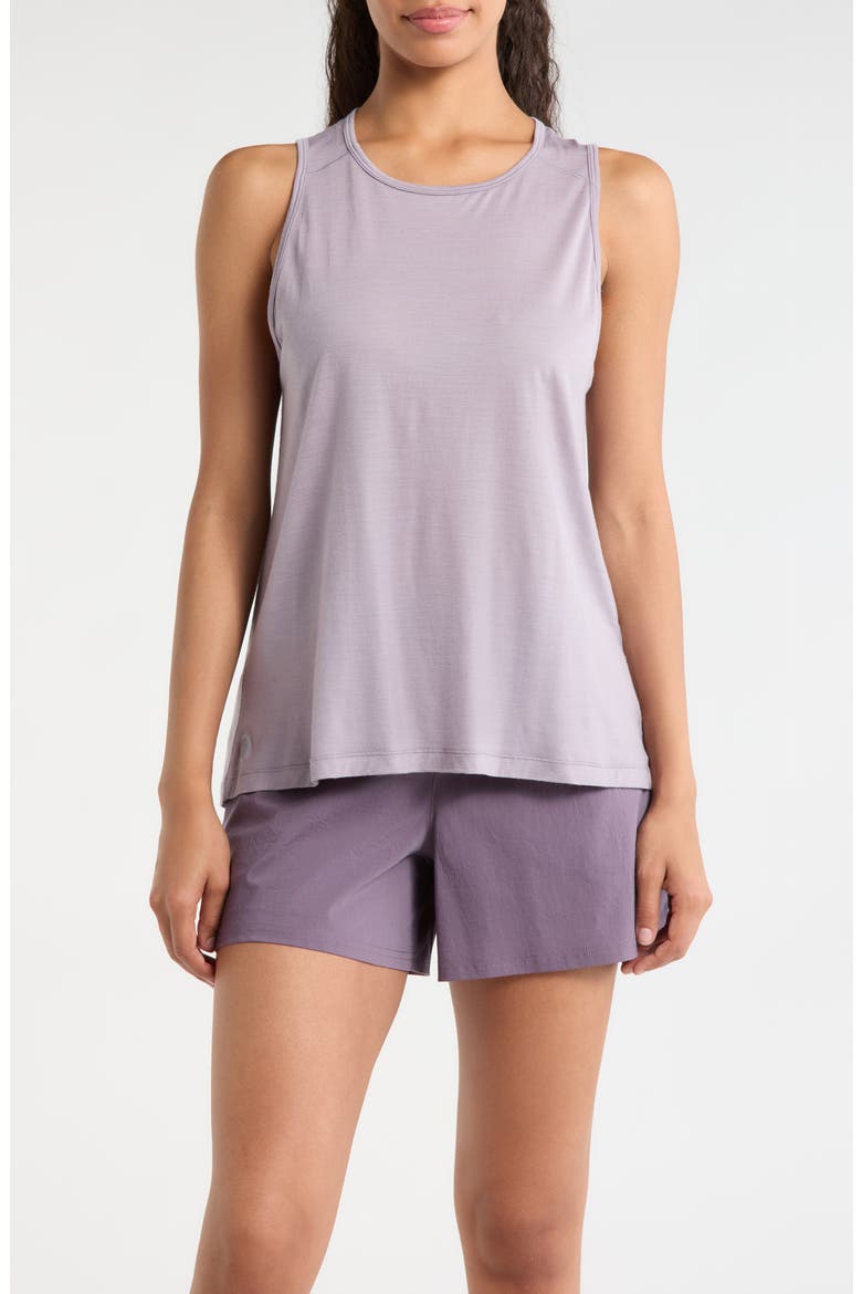 Ultralite High Neck Merino Wool Blend Tank, Main, color, PURPLE STORM