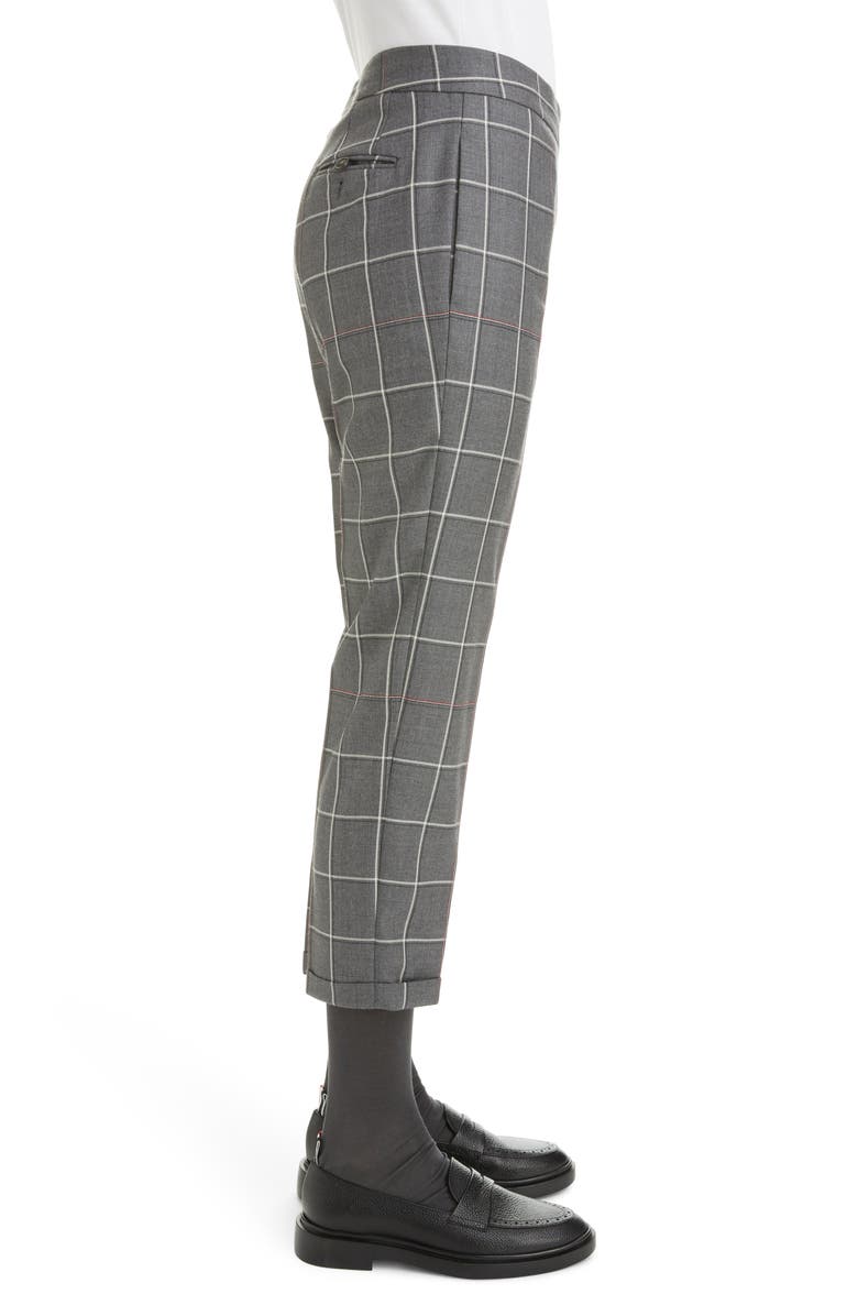 Thom Browne Windowpane Check Skinny Trousers, Alternate, color,