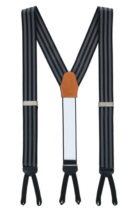 Astaire Grosgrain Stripe Silk Suspenders