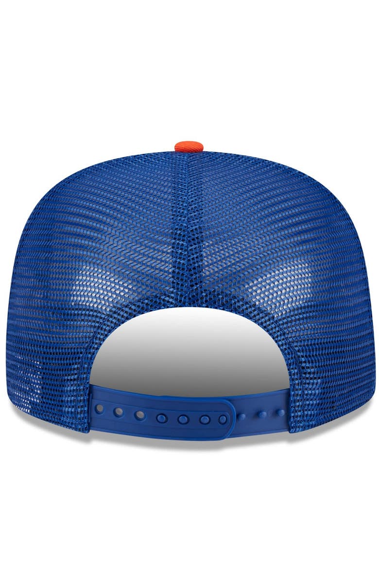 New Era Men's New Era White/Orange New York Mets Team Foam Front A-Frame Trucker 9FIFTY Snapback Hat, Alternate, color, White