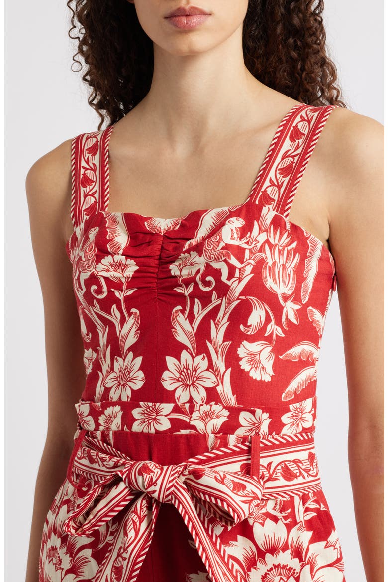 Guanacaste Gathering Print Romper, Alternate, color, RED