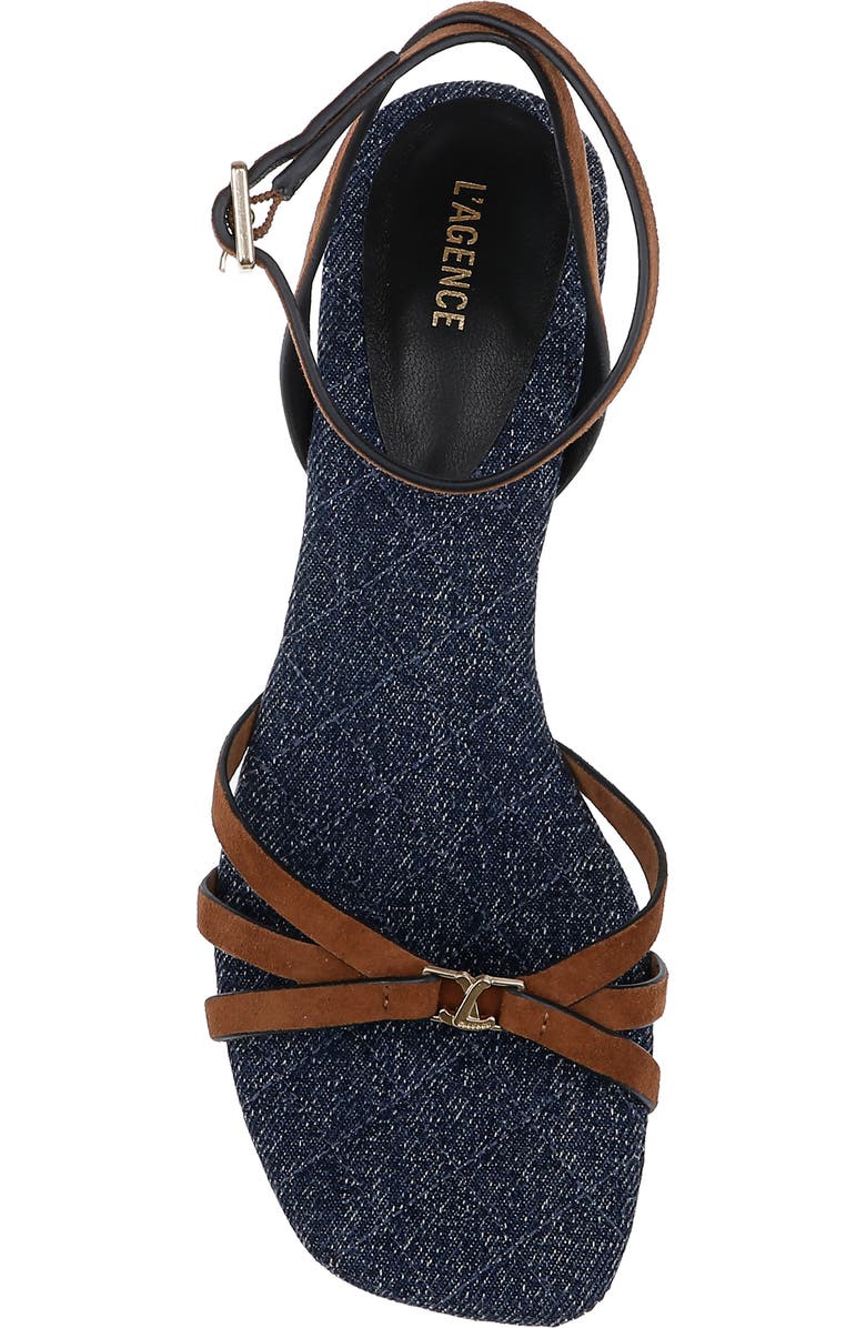 L'AGENCE Genette Ankle Strap Kitten Heel Sandal, Alternate, color, Buckskin Suede