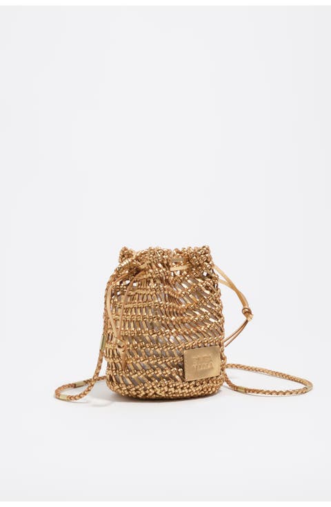 Mini Plaited Crochet Leather Bag