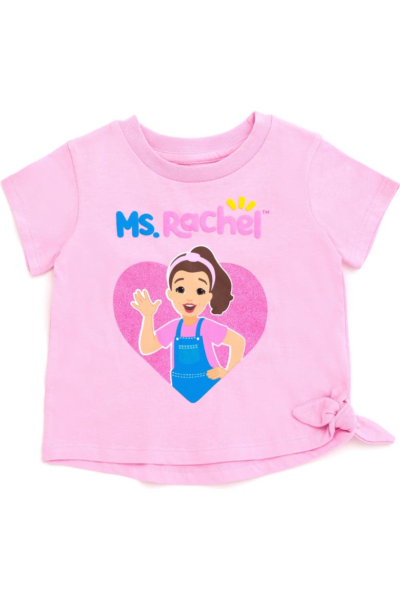 2-Piece T-Shirt and Shorts Set, Alternate, color, Pink Chambray Hearts