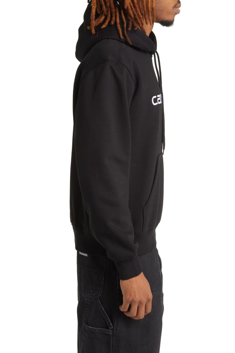 Logo Embroidered Hoodie, Alternate, color, BLACK / WHITE
