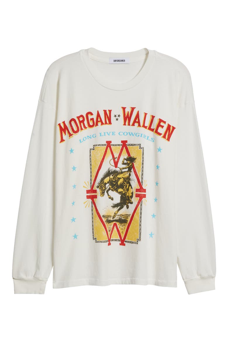 Morgan Wallen Long Sleeve Cotton Graphic T-Shirt, Alternate, color, VINTAGE WHITE