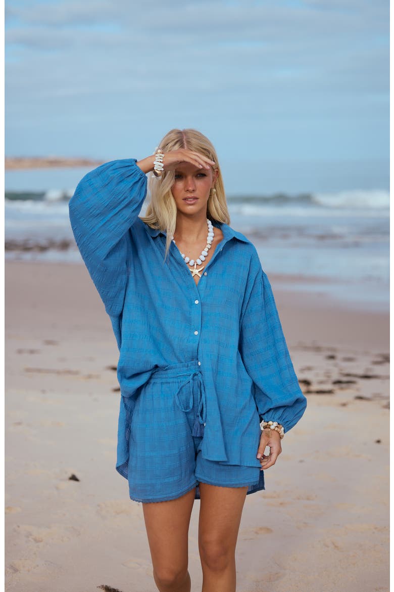 Leilani Cotton Shorts, Alternate, color, BLUE HAZE