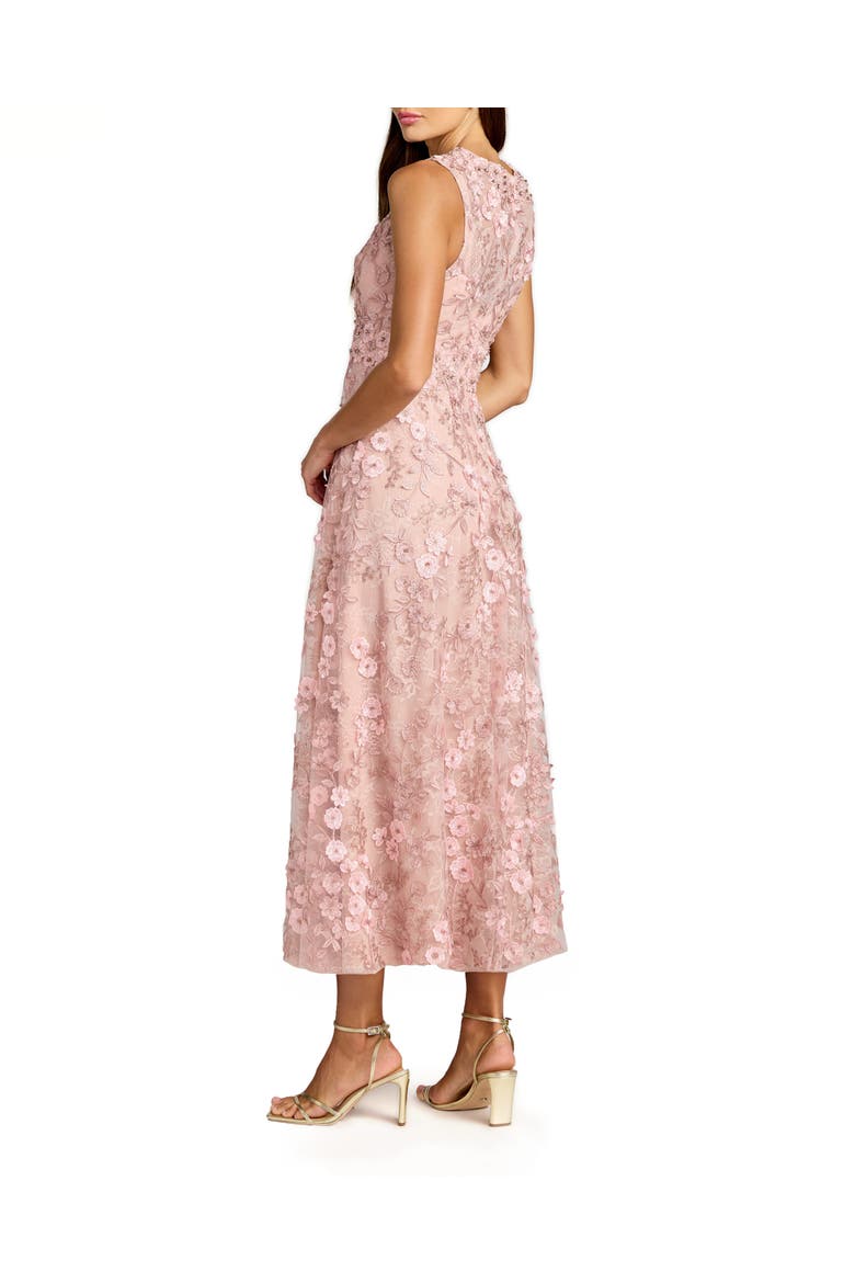 Floral Embroidered High Neck Midi Dress, Alternate, color, Rose