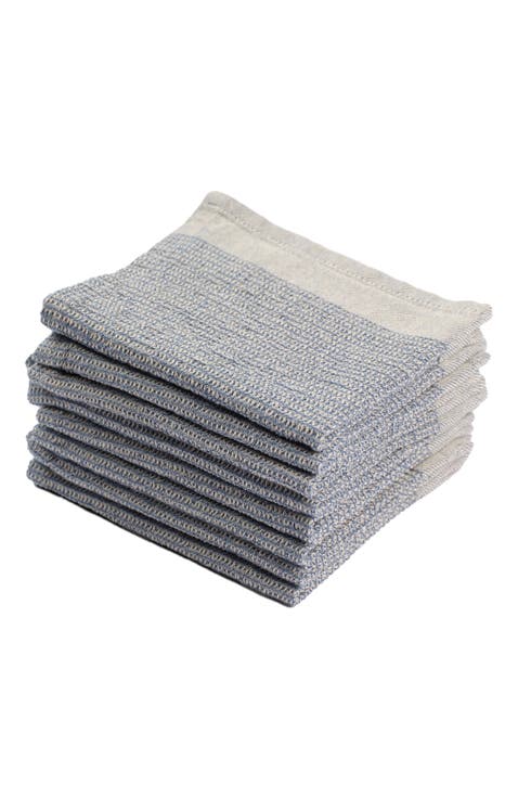 Waffle Weave Dish Cloths, 12" x 12" - Set of 8