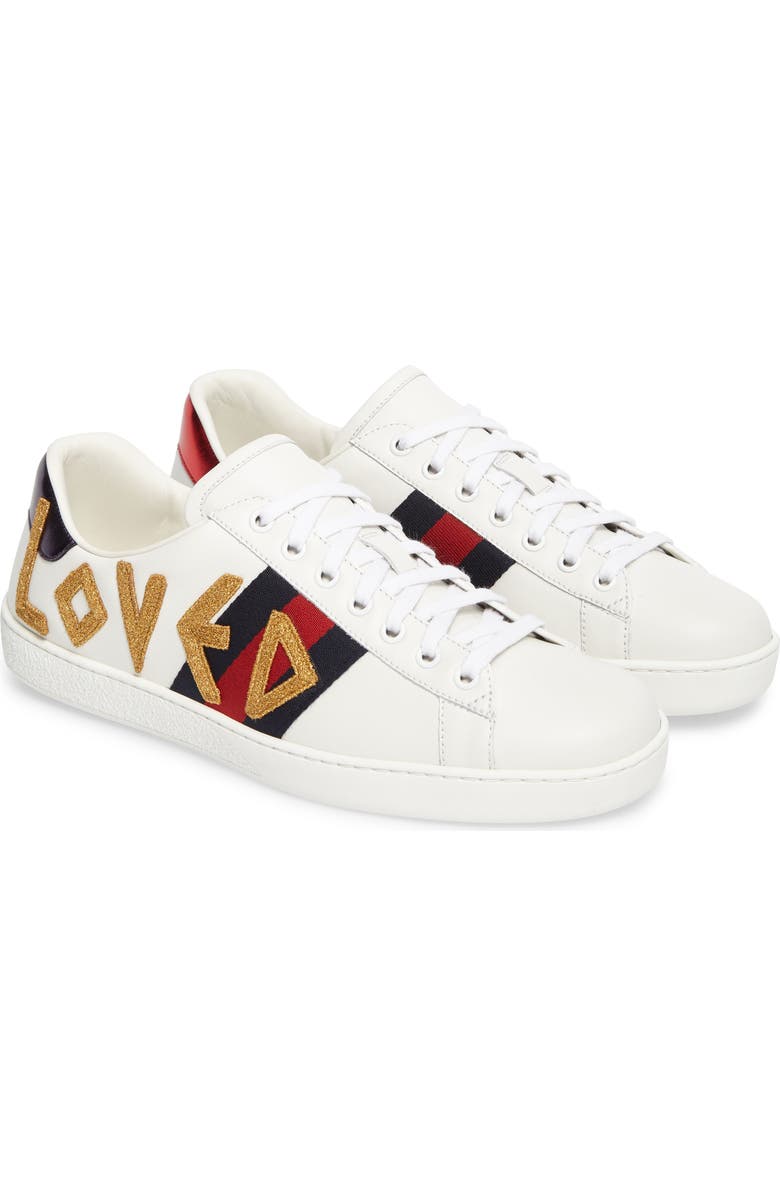 Gucci New Ace Embroidered Sneaker, Main, color,