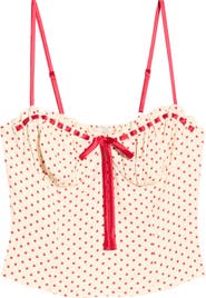 Reformation Andrea Polka Dot Top