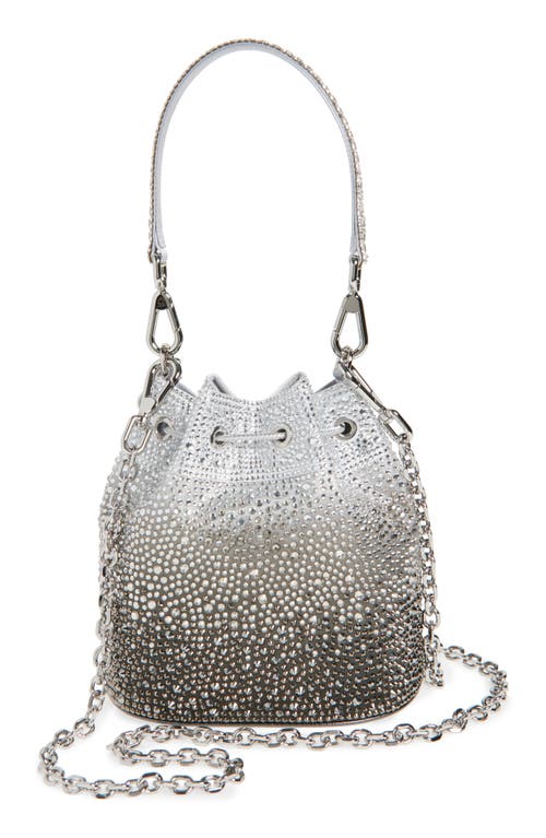 Judith Leiber Couture Piper Ombré Crystal Embellished Bucket Bag In Silver Platinum