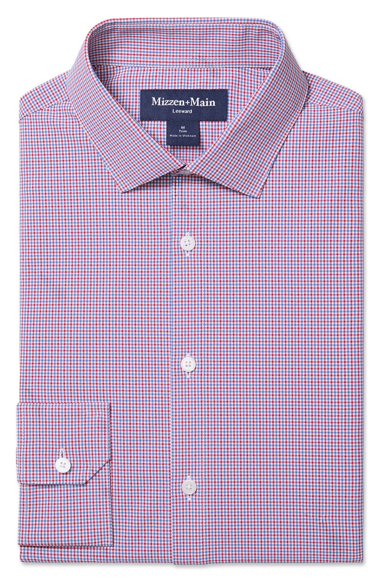 Mizzen+Main Leeward Trim Fit Red Hot Sam Plaid Button-Up Shirt, Alternate, color, Red Hot Sam Plaid