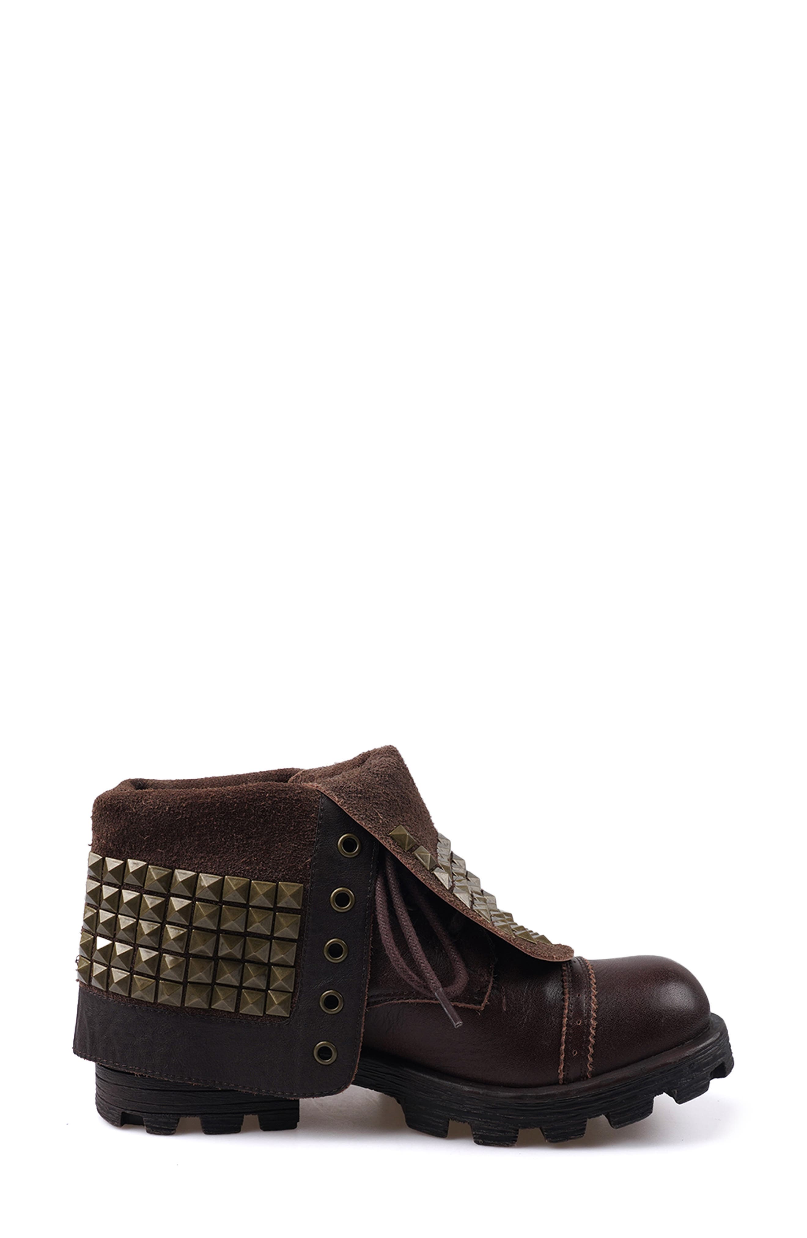 Candie's Sarafina Studded Bootie, Alternate, color, Brown Leather