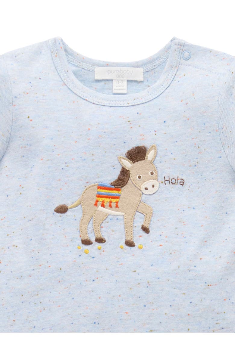 Purebaby Linen Blend Short and Tee Set, Alternate, color, Taco Stripe