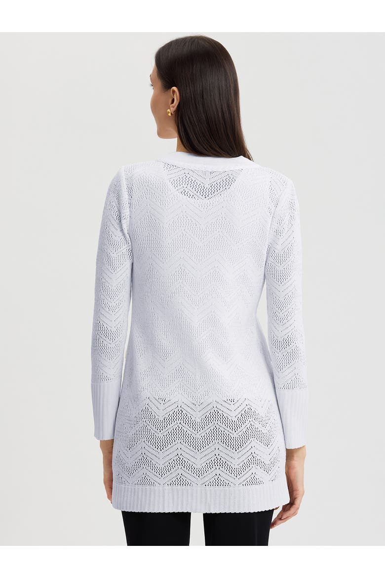 Heritage Pointelle Braided Trim Knit Cardigan, Alternate, color, New Ivory
