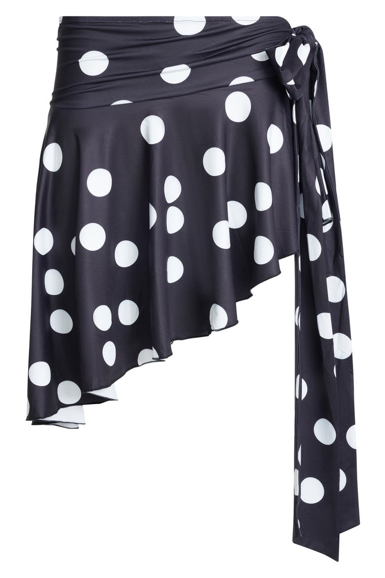 Safari Asymmetric Midi Skirt, Alternate, color, NOIR POLKA