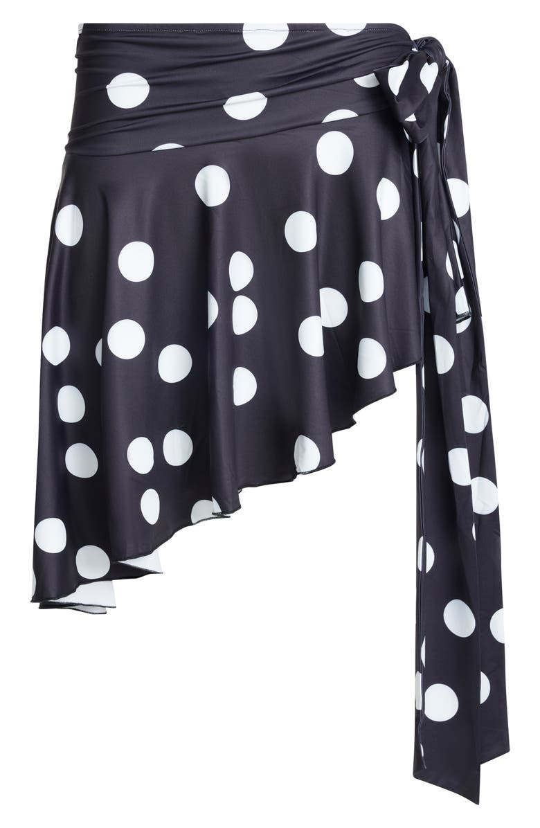 LIONESS Safari Asymmetric Midi Skirt, Alternate, color, Noir Polka