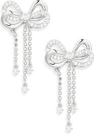 Nadri Chain Drop Bow Earrings