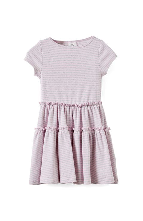 Kid's Boat Neck Short Sleeve Dress