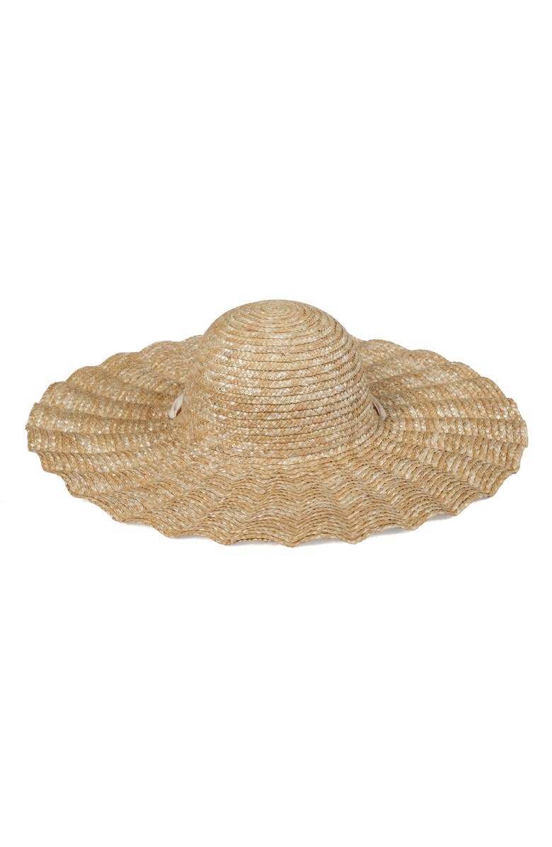 Lack of Color Scalloped Dolce Straw Hat, Alternate, color,