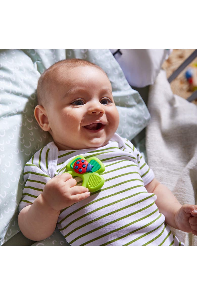 Lucky Shamrock Silicone Teething Toy, Alternate, color, Green Multi