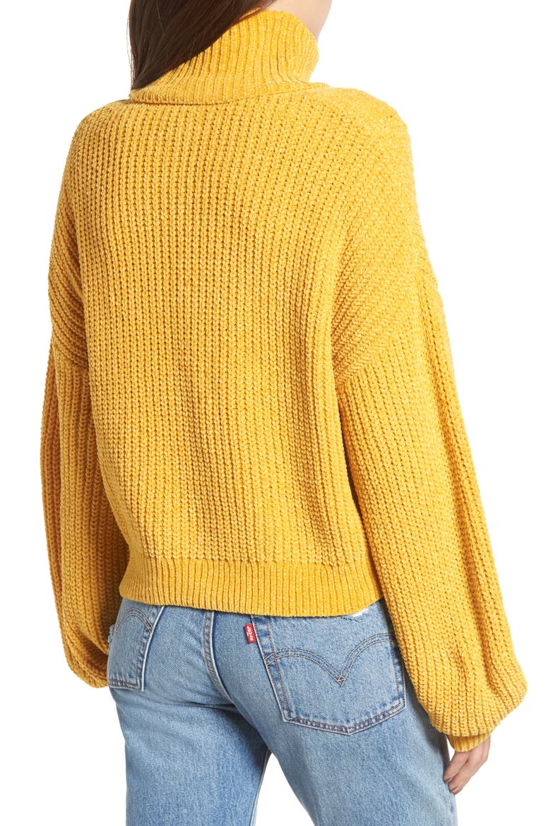 Cable Knit Chenille Sweater, Alternate, color, YELLOW MINERAL