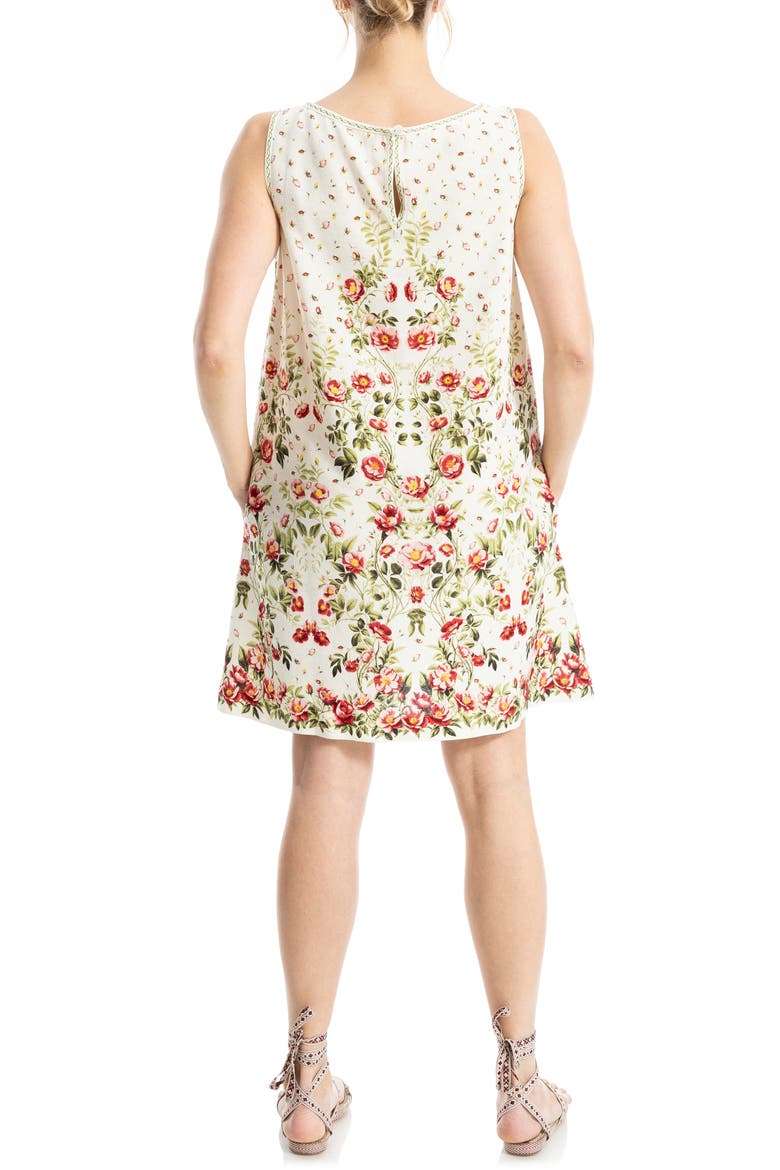 Floral Linen Blend Shift Dress, Alternate, color, CREAM/ ROSE CRAFTY CLIMBERS